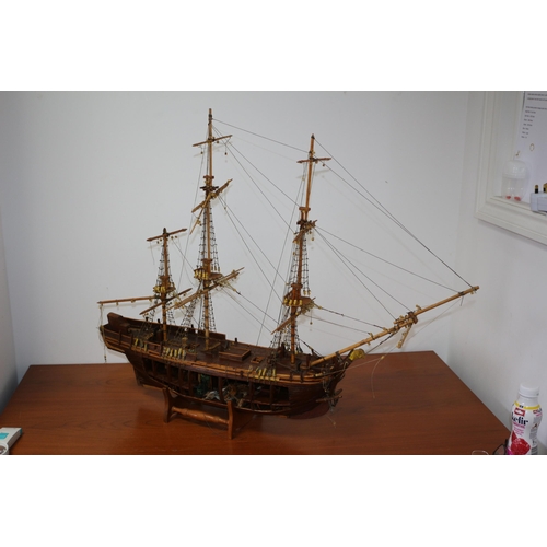 191 - Large 3 Mast Model Ship on Stand