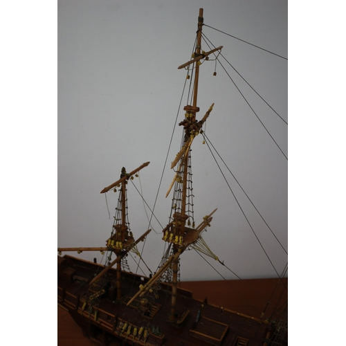 191 - Large 3 Mast Model Ship on Stand