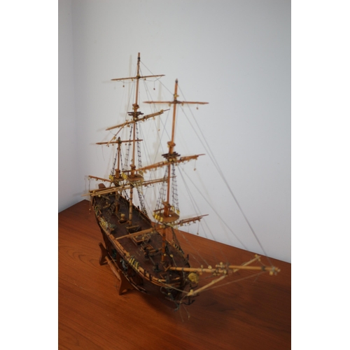 191 - Large 3 Mast Model Ship on Stand