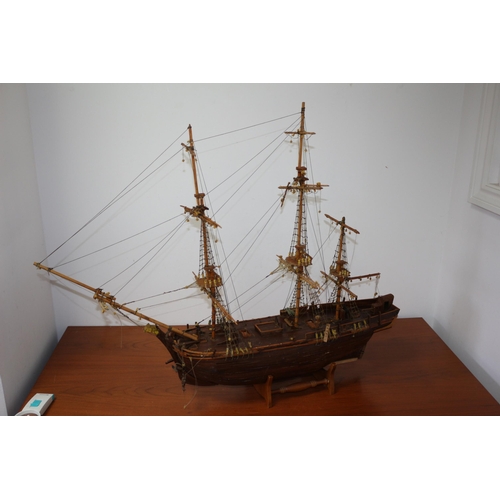 191 - Large 3 Mast Model Ship on Stand