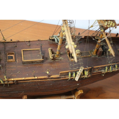 191 - Large 3 Mast Model Ship on Stand