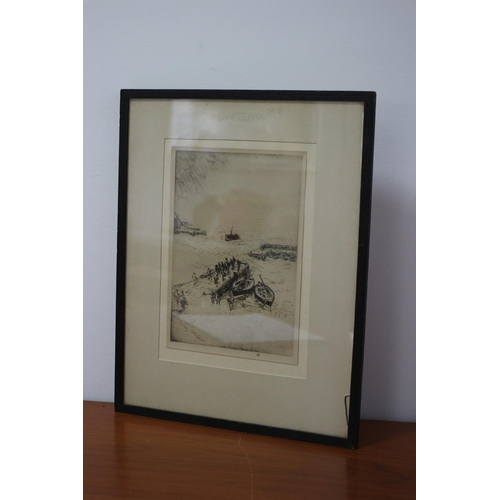 194 - Gale at Port Errol by James McBay - Etching/Print