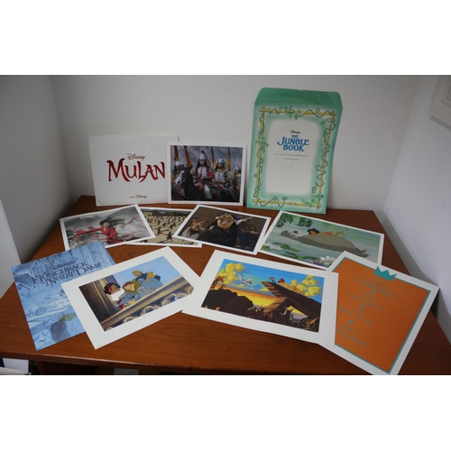 197 - Disney Commemorative Lithographs - Mulan, Hunch Back of Notre Dame, Lion King and Jungle Book