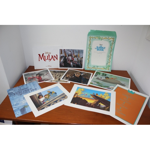 197 - Disney Commemorative Lithographs - Mulan, Hunch Back of Notre Dame, Lion King and Jungle Book