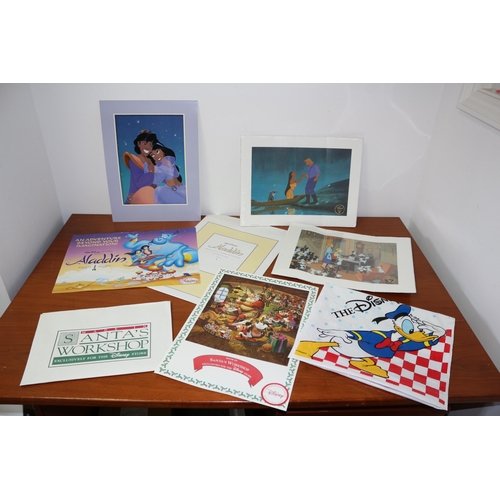 198 - Disney Commemorative Lithographs - Aladdin, Pocahontas, 101 Dalmatians' and Santa's Workshop plus Ba... 