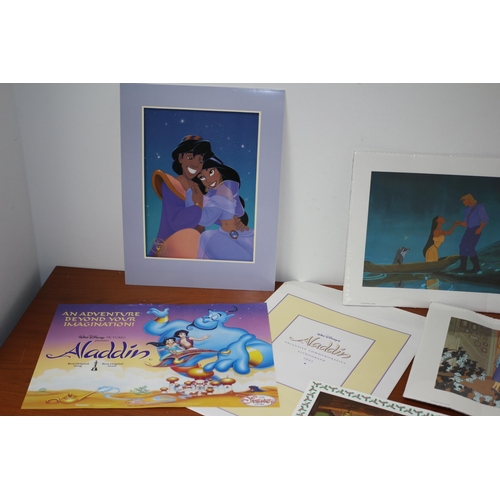 198 - Disney Commemorative Lithographs - Aladdin, Pocahontas, 101 Dalmatians' and Santa's Workshop plus Ba... 