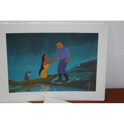 198 - Disney Commemorative Lithographs - Aladdin, Pocahontas, 101 Dalmatians' and Santa's Workshop plus Ba... 