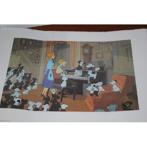 198 - Disney Commemorative Lithographs - Aladdin, Pocahontas, 101 Dalmatians' and Santa's Workshop plus Ba... 