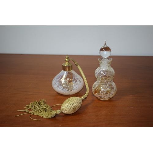 199 - Possibly Mdina Hand Blown Art Glass Perfume Spray and Perfume Bottle