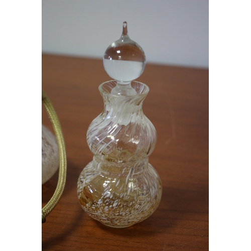 199 - Possibly Mdina Hand Blown Art Glass Perfume Spray and Perfume Bottle