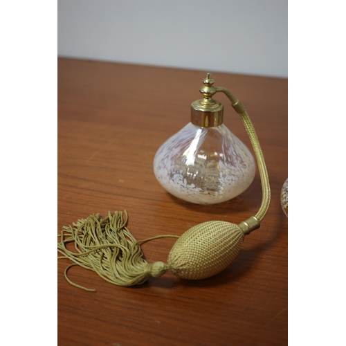 199 - Possibly Mdina Hand Blown Art Glass Perfume Spray and Perfume Bottle