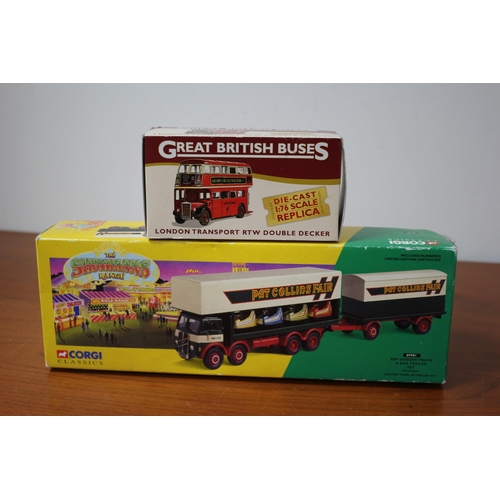 203 - Corgi Classic Showman's Range Die Cast ERF Dodgem Truck and Trailer plus Die cast Bus