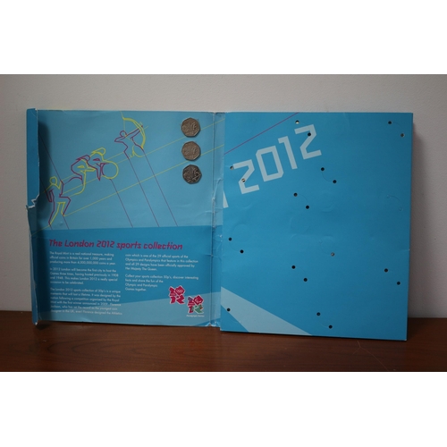207 - London 2012 Sports Collection Album Containing Royal Mint 50p Coins plus £2 Coins and Completers Med... 