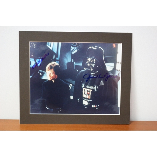 212 - Mounted Autographed Photo of Mark Hamill and James Earl Jones with Certificate of Authenticity