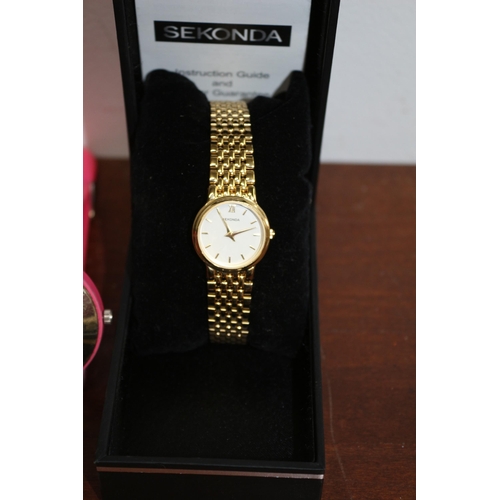 241 - Boxed Sekonda Watch plus a MK Marked Watch in Pink and a Paul Jardin Watch