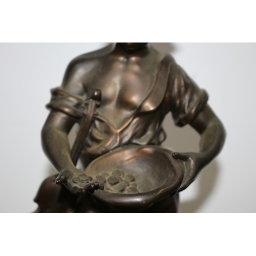 138 - Beautiful Heavy Bronze Figure by L.F. Moreau - Titled Chanteur des Rues - 40cm Tall