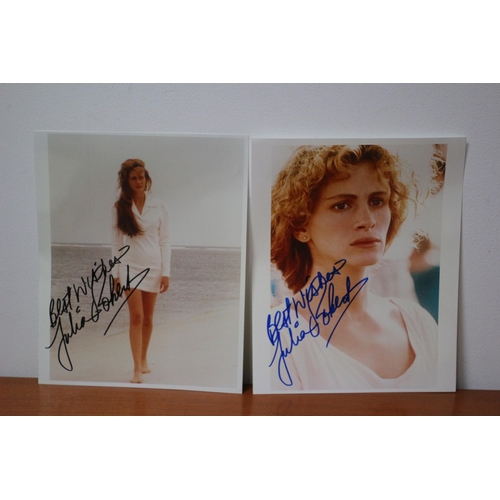 450 - 2 x Signed Photos by Julia Roberts