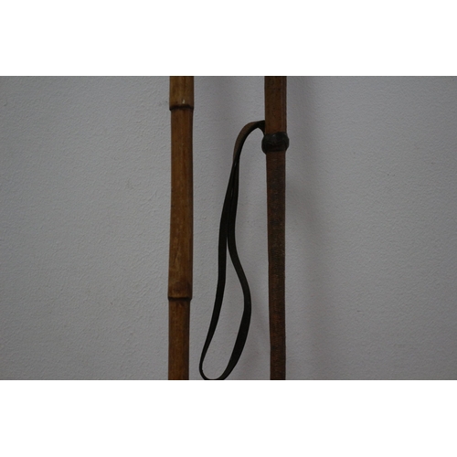 2 x Vintage Riding Crops, one with Antler Handle and Bamboo Cane. Both ...