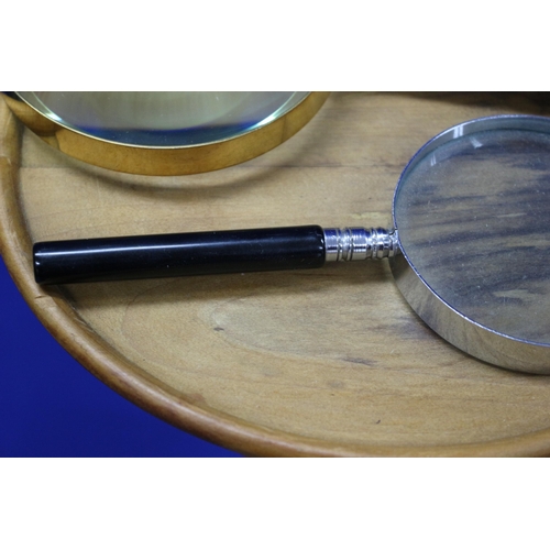 7 - 2 x Magnifying Glasses, One With Mother of Pearl Inlay to Handle