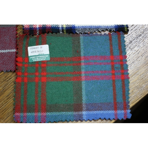 9 - Nice Selection of Aged Tartan Clan Tailors Sample Swatches