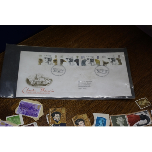 10 - Quantity of World Stamps plus a Charles Darwin First Day Cover