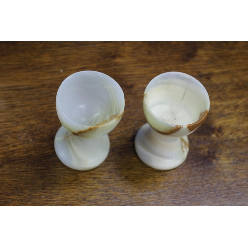 11 - Pair of Onyx Egg Cups