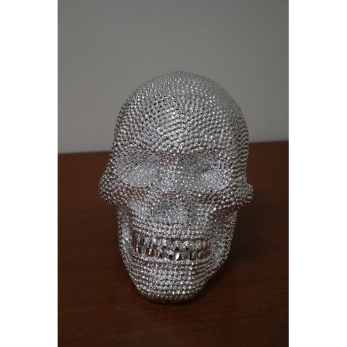 22 - Silver Coloured Studded Skull