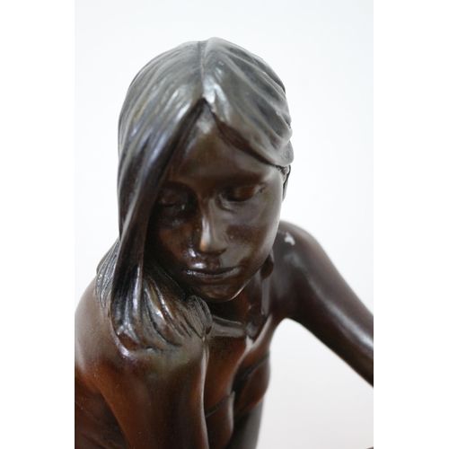 23 - Large Bronze Effect Study of a Seated Young Woman