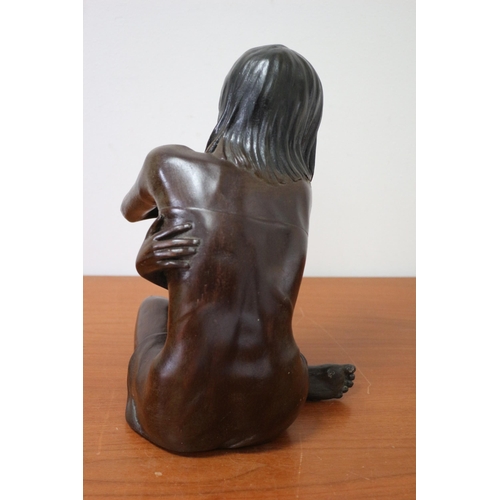 23 - Large Bronze Effect Study of a Seated Young Woman