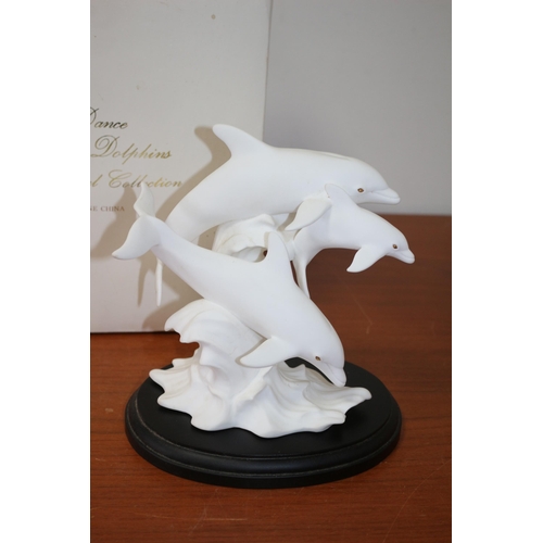 26 - Fine Bone China Brooks & Bentley - Dance of the Dolphin - On Stand and with Original Box