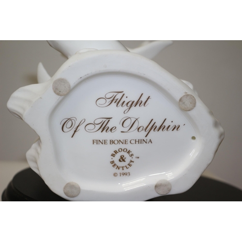 27 - Fine Bone China Brooks & Bentley - Flight of the Dolphins - On Stand and in Original Box