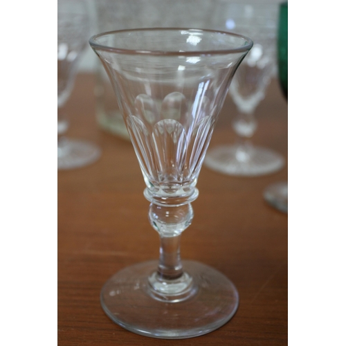 36 - Good Selection of Aged Glassware including a Decanter, Victorian Hand Blown Examples