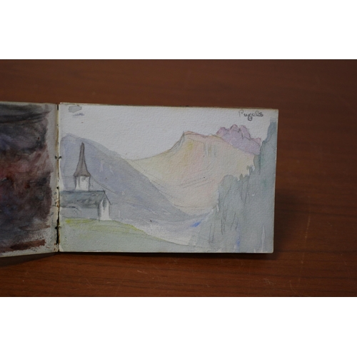 45 - Antique Sketchbook with Lots of Watercolours Paintings of a Family Tour Around Italy