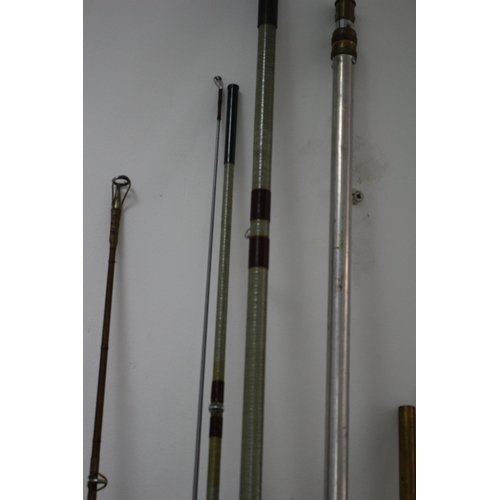 47 - Nice Selection of Fishing Rods including Black Seal plus a Large Holder and a Couple of Cane Rods