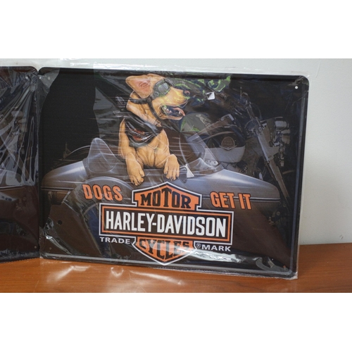 52 - 2 x Harley-Davidson Tin Signs