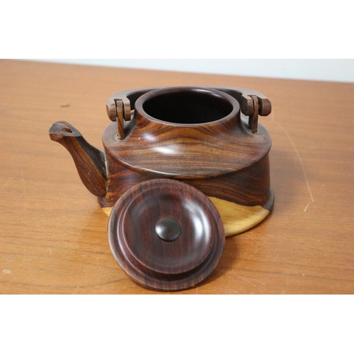 61 - Beautifully Turned Wooden Teapot