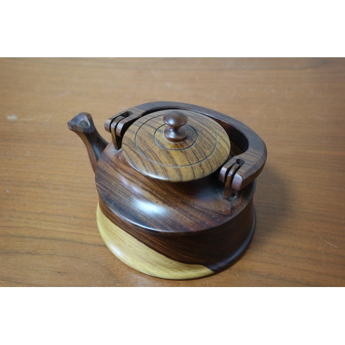 61 - Beautifully Turned Wooden Teapot