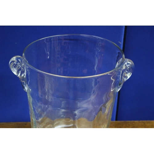 64 - Heavy Twin Handled Glass Champagne Bucket