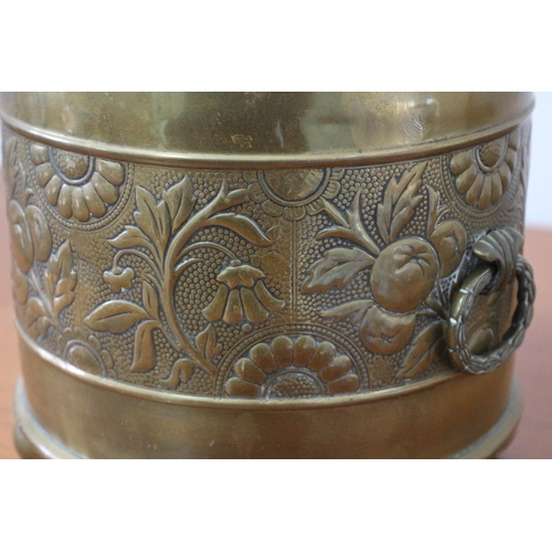 77 - Aged Brass Planter with Twin Handles - 25 x 22cm