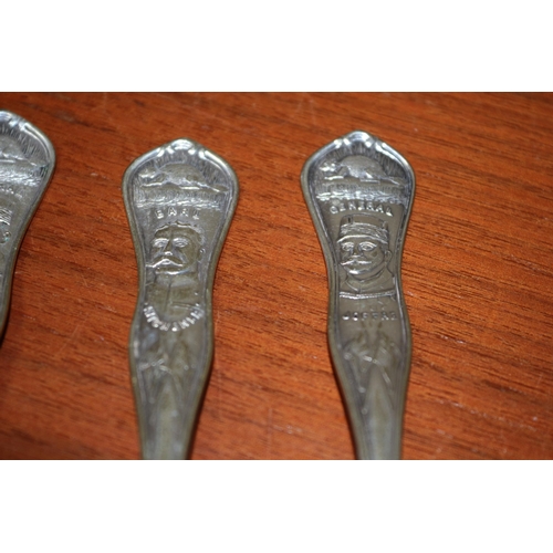 79 - 5 Silver Plated Tea Spoons by Rogers Cutlery Company Depicting Various Famous Characters