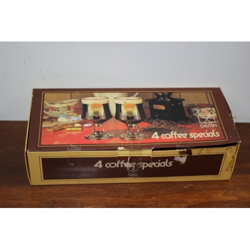 89 - Vintage Box of 4 Coffee Glasses by Dema