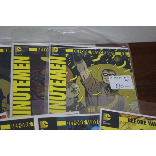 104 - Parts 1, 2, 3, 4 & 6 of Minutemen Comics plus Several Before Watchmen Comics - All Boarded and Bagge... 