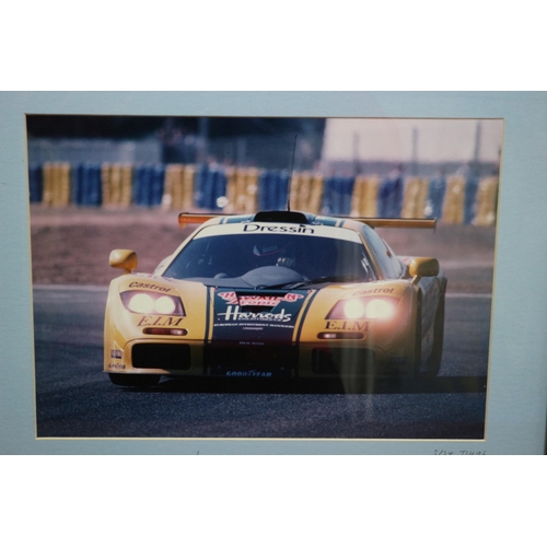 108 - Framed Photo of the Harrods McLaren F1 GTR 3rd Place Finisher at Le Mans - Signed by the Drivers - D... 