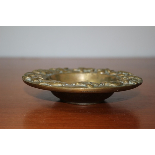 116 - Heavy Vintage Brass Dish with Zodiac Symbols Around the Edge