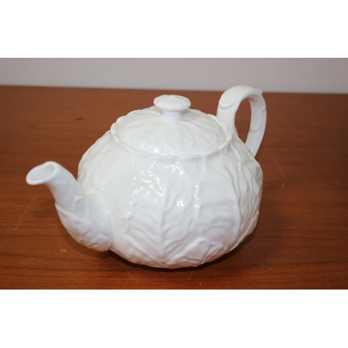 128 - Coalport Countryware Large White Cabbage Teapot