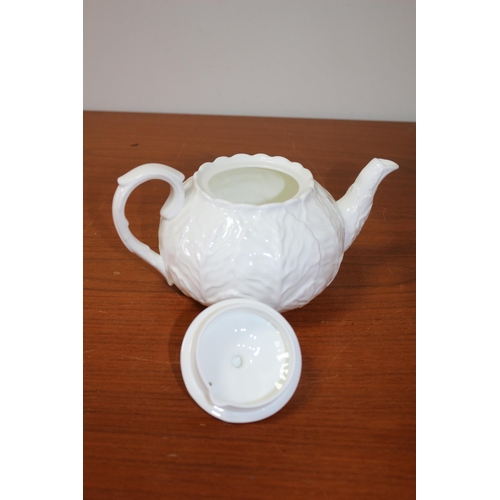 128 - Coalport Countryware Large White Cabbage Teapot