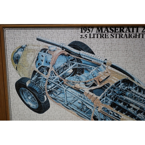 129 - Large, Framed and Glazed Puzzle Picture of 1957 Maserati 250F