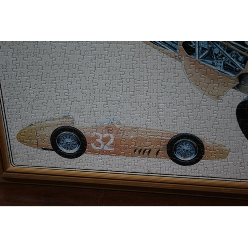 129 - Large, Framed and Glazed Puzzle Picture of 1957 Maserati 250F