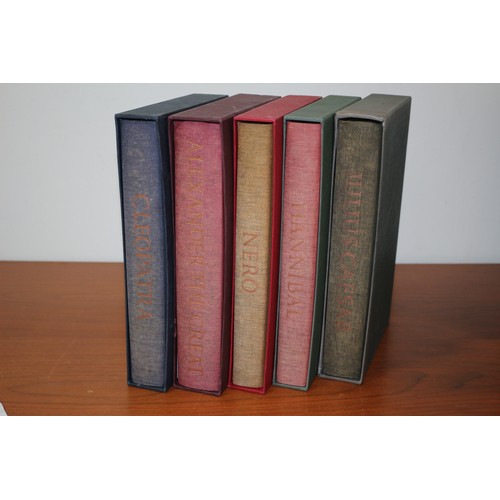 136 - Lovely Collection of Folio Society Books All Themed - Julius Caesar, Cleopatra, Nero, Hannibal, Alex... 