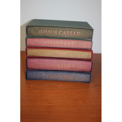 136 - Lovely Collection of Folio Society Books All Themed - Julius Caesar, Cleopatra, Nero, Hannibal, Alex... 